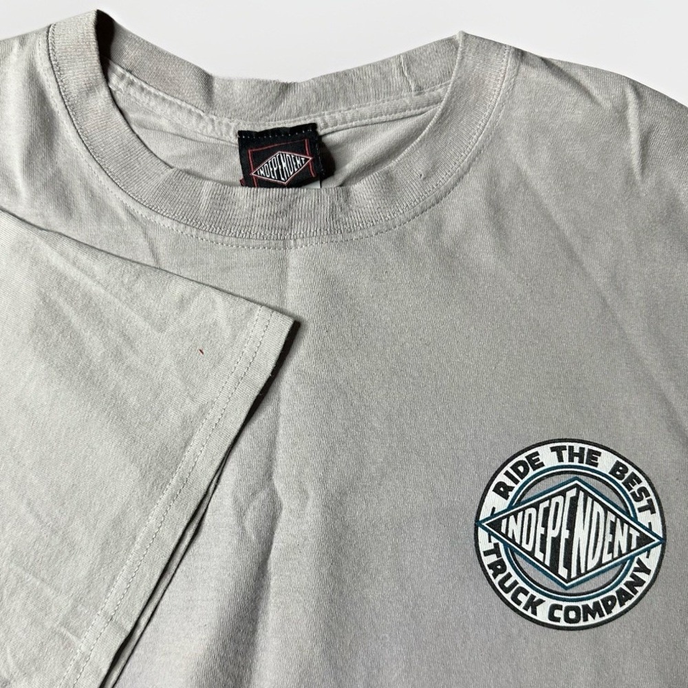 Vintage Y2K Independent Trucks Shirt Mens XL Brown Tan Skateboarding Ride Best